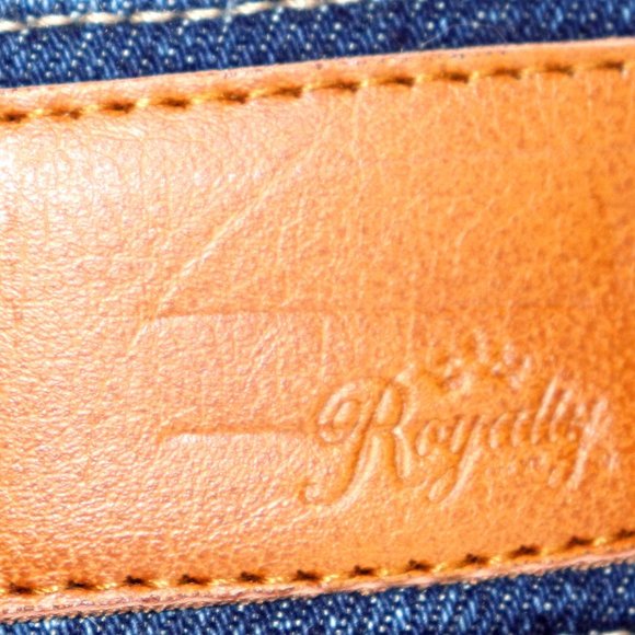 Royalty Dark Blue Distressed Denim Petite High Rise Straight Jeans Size 16P NWT - Picture 14 of 16